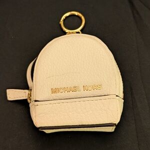Michael Kors White Mini Backpack Keychain